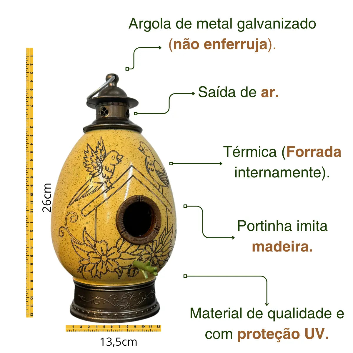 CasaOvo Pássaros Marrom