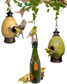 Kit 3: CasaOvo + Comedouro Champanhe Verde