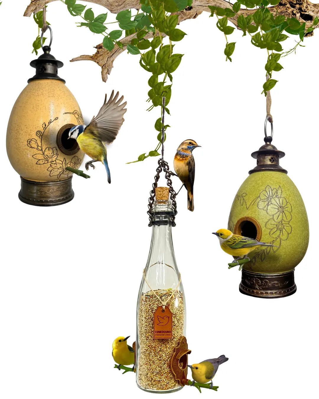 Kit 3: CasaOvo  + Comedouro Champanhe Branca