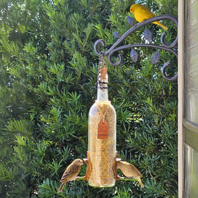 CasaOvo Beija-flor Marrom + Comedouro Vinho Branco