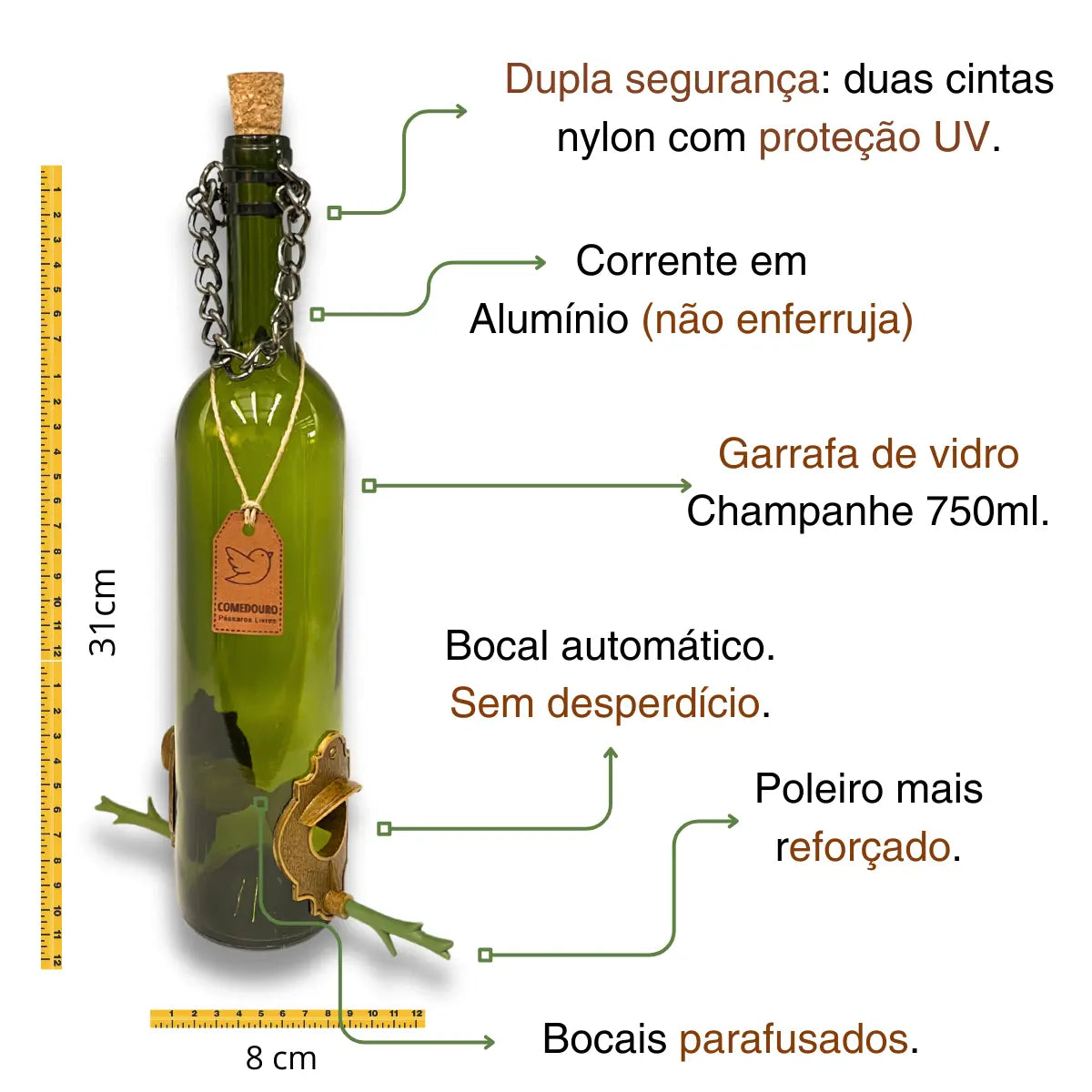 KIT 4: Comedouros Champanhe e Vinho